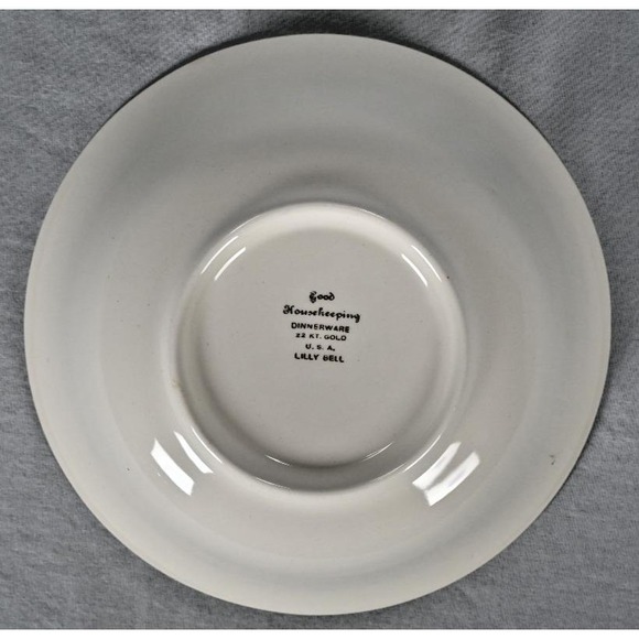 Vintage Lilly Bell by Good Housekeeping Dinnerware Serving Bowl 22 KT Gold Trim - Picture 4 of 5